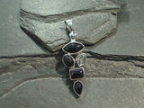 Black Onyx, Herkimer Diamond, Sterling Silver Pendant