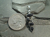 Black Onyx, Herkimer Diamond, Sterling Silver Pendant