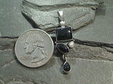Black Onyx, Pearl, Sterling Silver Pendant