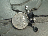 Black Onyx, Pearl, Sterling Silver Pendant