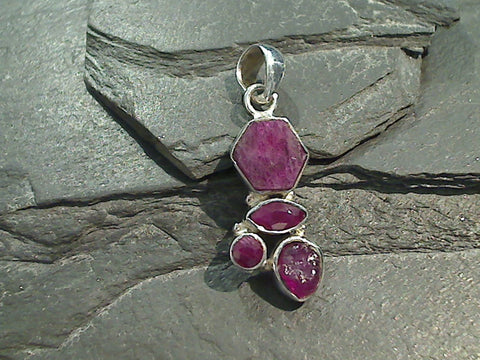 Ruby, Sterling Silver Pendant