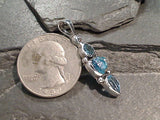 Neon Apatite, Blue Topaz, Sterling Silver Pendant