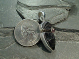 Shungite, Pink Tourmaline, Sterling Silver Pendant
