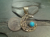 Chilean Blue Opal, Alchemia Crescent Moon Pendant