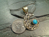 Chilean Blue Opal, Alchemia Crescent Moon Pendant