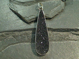 Black Druzy, Fine Sterling Silver Pendant