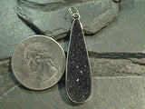 Black Druzy, Fine Sterling Silver Pendant