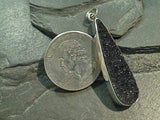 Black Druzy, Fine Sterling Silver Pendant