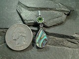 Abalone, Peridot, Sterling Silver Pendant