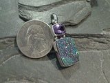 Druzy Quartz, Amethyst, Sterling Pendant