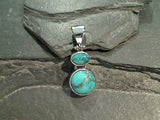Turquoise, Sterling Silver Small Pendant