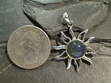 Labradorite, Sterling Silver Sun Pendant