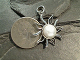 Pearl, Sterling Silver Sun Pendant