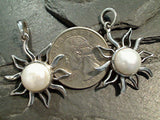 Pearl, Sterling Silver Sun Pendant
