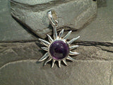 Amethyst, Sterling Silver Sun Pendant