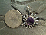 Amethyst, Sterling Silver Sun Pendant