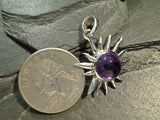 Amethyst, Sterling Silver Sun Pendant