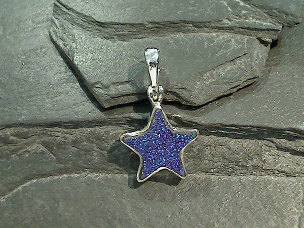 Druzy Quartz, Sterling Silver Star Pendant