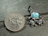 Larimar, Sterling Silver Turtle Family Pendant