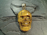 Tiger's Eye, Alchemia Large Skull Pendant