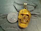 Tiger's Eye, Alchemia Large Skull Pendant