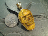 Tiger's Eye, Alchemia Large Skull Pendant