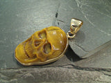 Tiger's Eye, Alchemia Large Skull Pendant