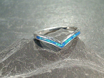 Size 6.75 Lab Created Opal, Sterling Silver Ring