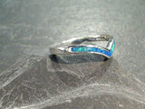 Size 6.75 Lab Created Opal, Sterling Silver Ring