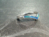 Size 8 Lab Created Opal, Sterling Silver Ring