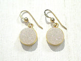 Druzy Quartz, Gold Filled Earrings