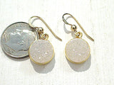 Druzy Quartz, Gold Filled Earrings