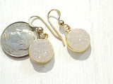 Druzy Quartz, Gold Filled Earrings