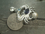 Topaz, Iolite, Pearl, Sterling Silver Pendant