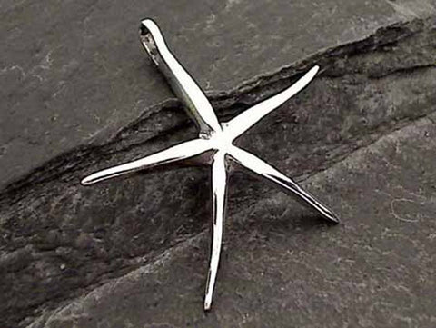 Sterling Silver 1" by 1" Starfish Pendant