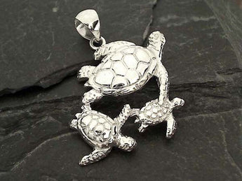Sterling Silver Sea Turtles Pendant