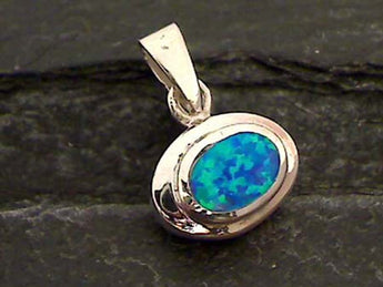 Created Opal, Sterling Silver Pendant