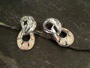 Created Opal, CZ, Sterling Silver Pendant