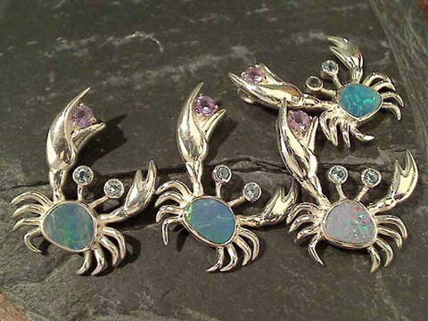 Amethyst, Opal, Topaz, Sterling Silver Pendant