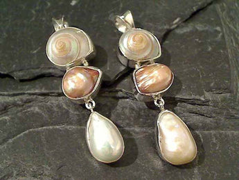 Shell, Pearl, Sterling Silver Pendant