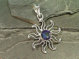 Mystic Quartz Sun Pend., 9mm Stone, Fine Sterling