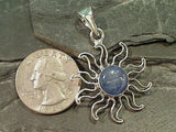 Kyanite Sun Pendant, Fine Sterling Silver