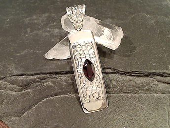 Garnet, Sterling Silver Pendant
