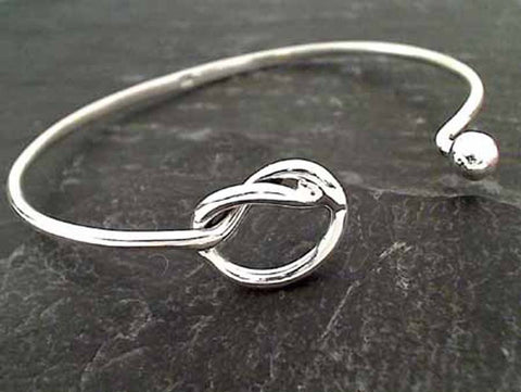 Sterling Silver Locking Infinity Bangle Bracelet