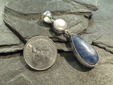 Kyanite, Pearl, Sterling Silver Pendant