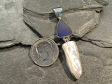 Sea Glass, Biwa Pearl, Sterling Silver Pendant