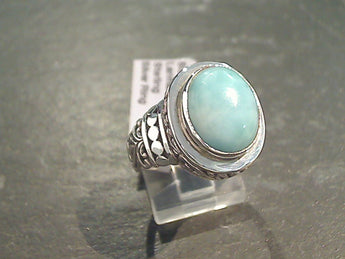 Size 7 Larimar, Sterling Silver Ring