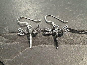 Sterling Silver Small Dragonfly Earrings