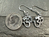 Sterling Silver Small Om Symbol Earrings