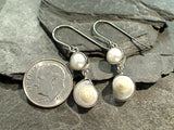 Pearl, Sea Shell, Sterling Silver Earrings